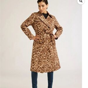 Leopard print trench coat